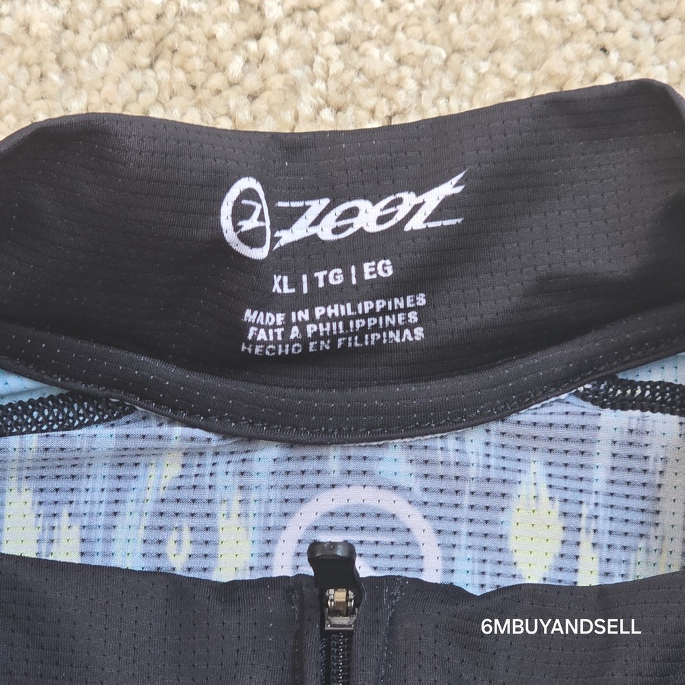 Zoot Ironman 70.3 Florida Cycling Jersey Womens XL Blue Purple Ikat FL718  NWT - Picture 3 of 13